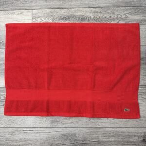 Lacoste Legend Bath Tub Mat 100% Supima Cotton Red 21x31 inches Lux Luxury